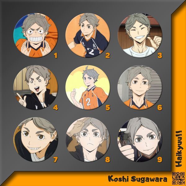 Значок Коши Сугавара [44мм] Haikyuu фото