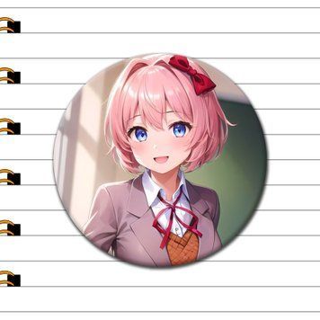 Значок Сайори Doki Doki Literature Club [44мм] ZG-200-1 фото