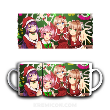 новогодняя кружка doki doki literature club купить ddlc christmas